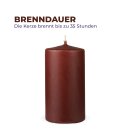 Stumpenkerzen Wachs unparfümiert Braun Ø7cm x 12cm