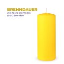 Stumpenkerzen Wachs unparfümiert Gelb Ø7cm x 16cm