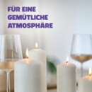 Stumpenkerzen "Lila", Größe Ø7cm x Höhe: 16 cm, Wachskerzen lange Brenndauer bis zu 50h - unparfümierte Säulenkerze