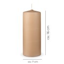 Stumpenkerzen Wachs unparfümiert Beige Ø7cm x 16cm