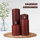 Stumpenkerzen Wachs unparfümiert Braun Ø7cm x 16cm