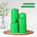 Stumpenkerzen Wachs unparfümiert Hellgrün Ø7cm x 20cm