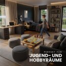Bodenkissen Sitzpouf Indoor Ø54cm Anthrazit