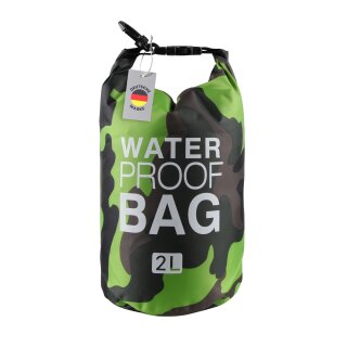 Schwimmbeutel "Drybag" Camouflage - Grün ( 2 Liter )