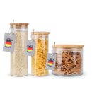 Vorratsglas mit Bambusdeckel 3 Größen