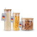 Vorratsglas mit Bambusdeckel Ø 6,5 x 14,5 cm