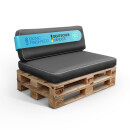 Palettenkissen 2-teilig wasserabweisend Innenkissen aufblasbar Anthrazit