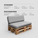 Palettenkissen 2-teilig wasserabweisend Innenkissen aufblasbar Hellgrau