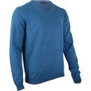 hemmy Fashion Herren Pullover V Neck uni - petrol - mittelblau XL