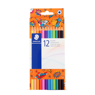 Buntstifte Comic, 1Buntstifte Set, 12 Stück Farbstifte aus Holz für Kinder und Erwachsende,12 Farben -  Vorgespitzte Holzstifte zum Malen, Zeichnen, Skizzieren oder Mandalas2 Farben im 12er Set