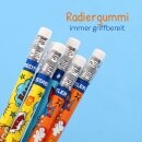Bleistifte HB 6er-Pack Comic Design mit Radiergummi