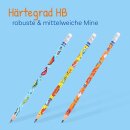 Bleistifte HB 6er-Pack Comic Design mit Radiergummi