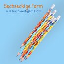 Bleistifte HB 6er-Pack Comic Design mit Radiergummi