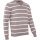 hemmy Fashion Herren Pullover V Neck gestreift - beige - taupe / weiß L