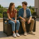 Gartenbank Truhenbank inkl. Stauraum "Salzburg" Kunststoff in Holzoptik 130x60x85 cm