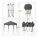Faltpavillon ohne Seitenteile Polyester wasserdicht 3x3m Anthrazit