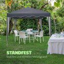 Faltpavillon ohne Seitenteile Polyester wasserdicht 3x3m Anthrazit
