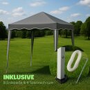 Faltpavillon ohne Seitenteile Polyester wasserdicht 3x3m Anthrazit