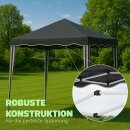 Faltpavillon ohne Seitenteile Polyester wasserdicht 3x3m Anthrazit