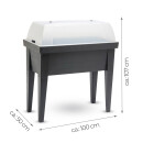 Hochbeet mit Haube 100x50x107 cm für Balkon, Terrasse & Garten