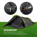 Tunnelzelt 2 Personen schwarz wasserdicht