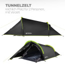 Tunnelzelt 2 Personen schwarz wasserdicht