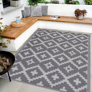Outdoor-Teppich aus recycelten Premium-Kunststoff Ethno 90cm x 150cm