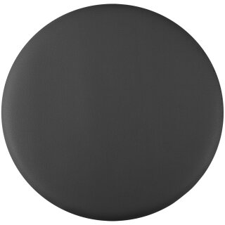 Stuhlkissen schwarz ⌀ 38cm Lederimitat mit Antirutsch