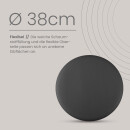Kunstlederkissen für Stuhl mit Antirutsch ⌀38cm Schwarz 1er Pack