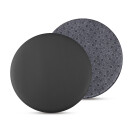 Kunstlederkissen für Stuhl mit Antirutsch ⌀38cm Schwarz 2er Pack