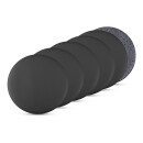 Kunstlederkissen für Stuhl mit Antirutsch ⌀38cm Schwarz 6er Pack