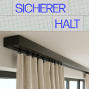 Seitendeckel für Gardinenschiene Schwarz 1-läufig 2er-Pack