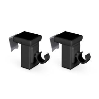 Klemmträger für Cafehausstangen "Basic" ( Schwarz ) 2er Pack