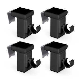 Klemmträger für Caféhausstangen Schwarz 4er Pack