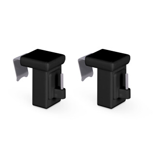 Klemmträger für Vitragestangen Schwarz 2er Pack