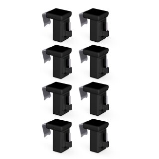 Klemmträger für Vitragestangen Schwarz 8er Pack