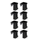 Klemmträger für Vitragestangen Schwarz 8er Pack