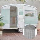 Fadengardine 56 x 185cm, Fadenvorhang für Wohnwagen Schwarz Mit Gardinenstange