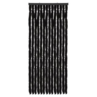 Flauschvorhang 56x185cm - 140x220cm Unistreifen Schwarz-56x185 cm