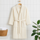 Bademantel aus 100% Coral Fleece Ecru 4XL