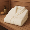 Bademantel aus 100% Coral Fleece Ecru 4XL