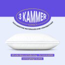 3 Kammer Kopfkissen mit Außensteg - Federfüllung 40x80cm