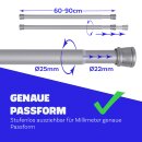 Spannstange ausziehbar, ohne Bohren Silber Ø22/25 mm 60-90 cm