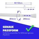 Spannstange ausziehbar, ohne Bohren Weiß Ø10/13 mm 80-125 cm