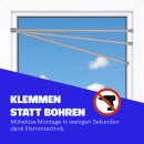 Spannstange ausziehbar, ohne Bohren Silber Ø10/13 mm 80-125 cm