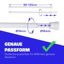 Spannstange ausziehbar, ohne Bohren Weiß Ø16/19 mm 80-125 cm