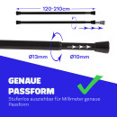 Spannstange ausziehbar, ohne Bohren Schwarz Ø10/13 mm 120-210 cm