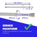 Spannstange ausziehbar, ohne Bohren Silber Ø10/13 mm 120-210 cm
