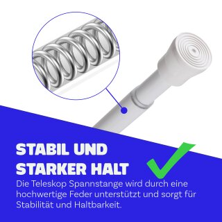 Spannstange ausziehbar, ohne Bohren Weiß Ø16/19 mm 120
