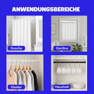 Spannstange ausziehbar, ohne Bohren Weiß Ø16/19 mm 120